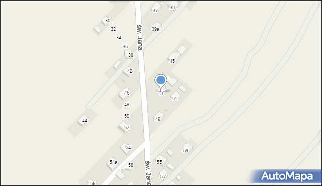 Głowienka, św. Jana, 47, mapa Głowienka