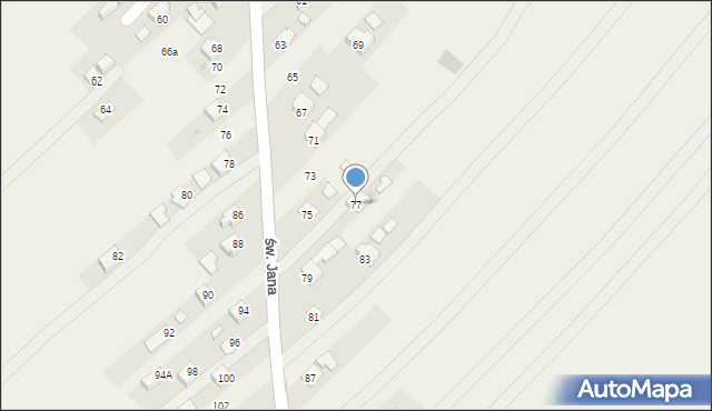 Głowienka, św. Jana, 77, mapa Głowienka