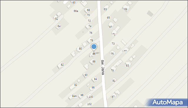 Głowienka, św. Jana, 86, mapa Głowienka