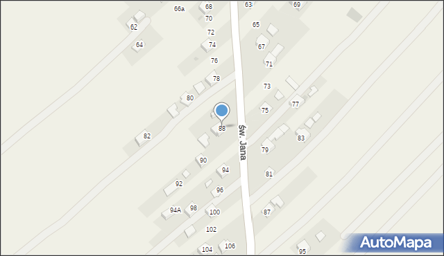 Głowienka, św. Jana, 88, mapa Głowienka