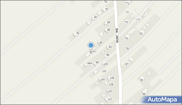 Głowienka, św. Jana, 92, mapa Głowienka