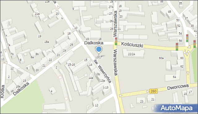 Gniezno, św. Wawrzyńca, 13/17, mapa Gniezna