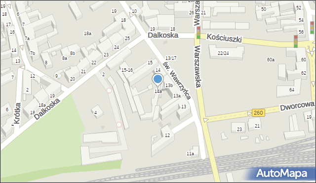 Gniezno, św. Wawrzyńca, 14a, mapa Gniezna