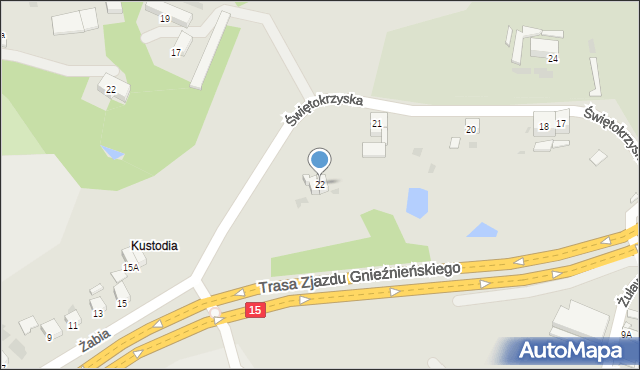 Gniezno, Świętokrzyska, 22, mapa Gniezna