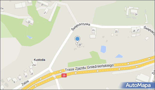 Gniezno, Świętokrzyska, 23, mapa Gniezna