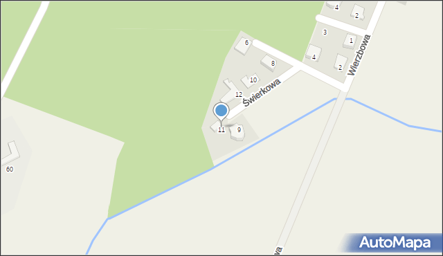 Górczyna, Świerkowa, 11, mapa Górczyna