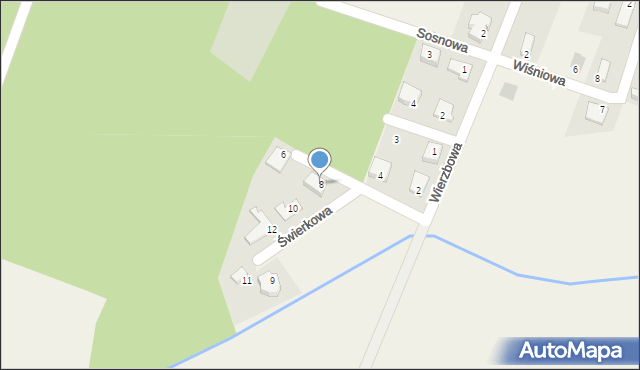 Górczyna, Świerkowa, 8, mapa Górczyna