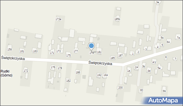 Górno, Świętokrzyska, 179, mapa Górno