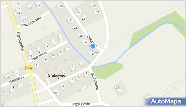 Grabowiec, Świerkowa, 34, mapa Grabowiec