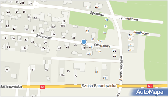 Grabówka, Świerkowa, 28, mapa Grabówka