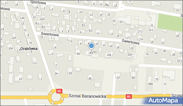 Grabówka, Świerkowa, 8b, mapa Grabówka