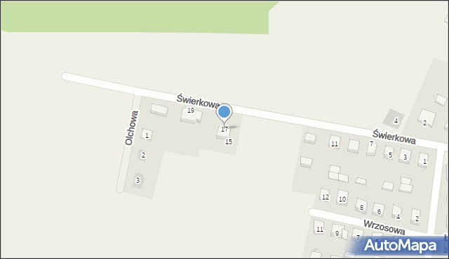 Grodziec, Świerkowa, 17a, mapa Grodziec