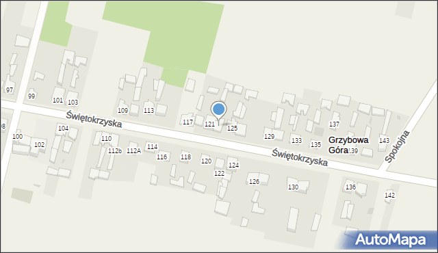 Grzybowa Góra, Świętokrzyska, 123, mapa Grzybowa Góra