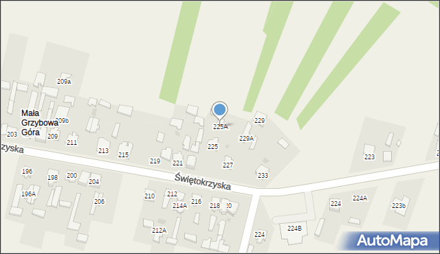 Grzybowa Góra, Świętokrzyska, 225A, mapa Grzybowa Góra