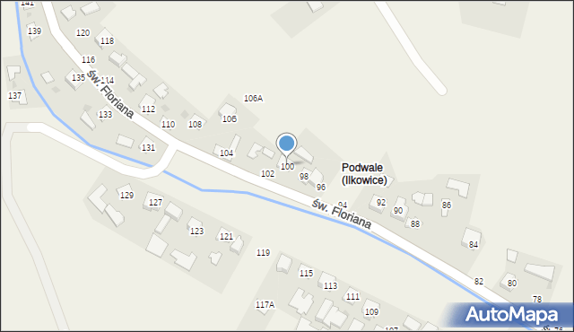 Ilkowice, św. Floriana, 100, mapa Ilkowice