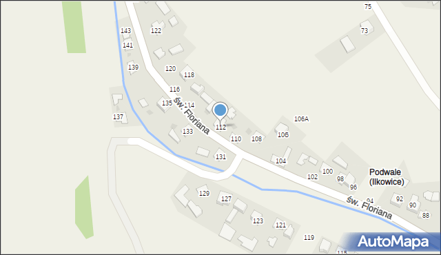 Ilkowice, św. Floriana, 112, mapa Ilkowice