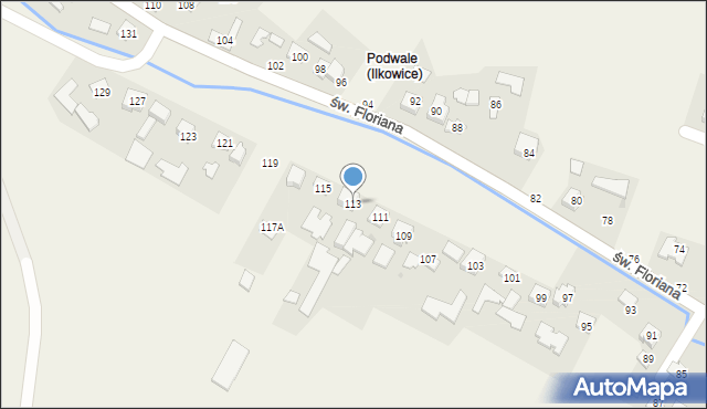 Ilkowice, św. Floriana, 113, mapa Ilkowice