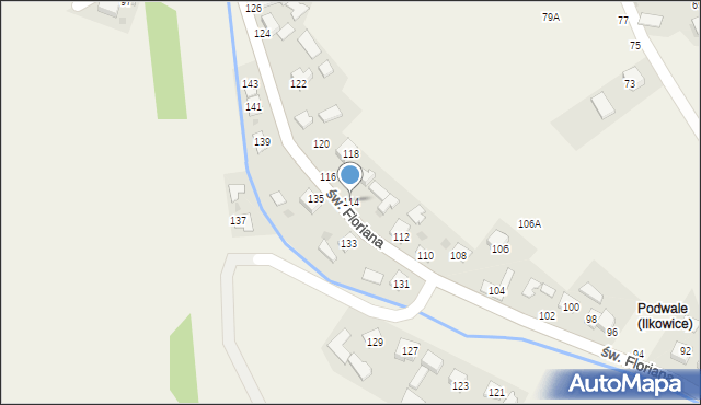 Ilkowice, św. Floriana, 114, mapa Ilkowice