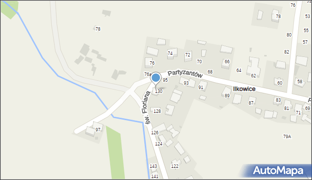 Ilkowice, św. Floriana, 130, mapa Ilkowice