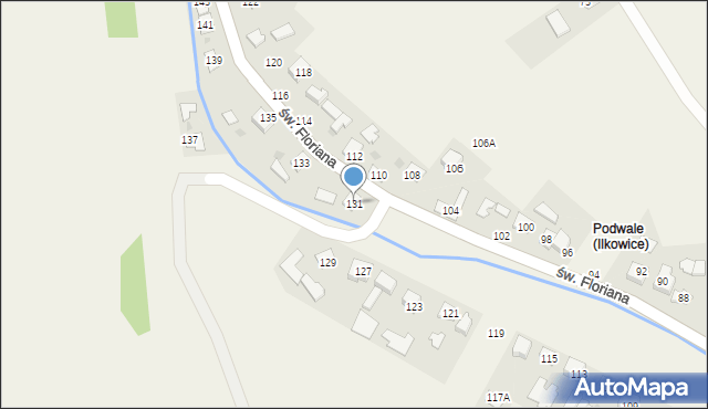 Ilkowice, św. Floriana, 131, mapa Ilkowice