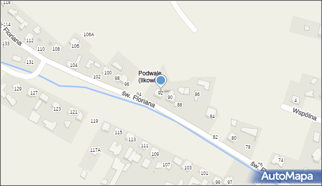 Ilkowice, św. Floriana, 92, mapa Ilkowice