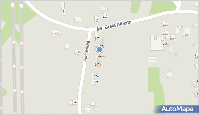 Imielin, św. Brata Alberta, 107c, mapa Imielin