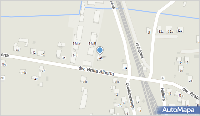 Imielin, św. Brata Alberta, 34a, mapa Imielin