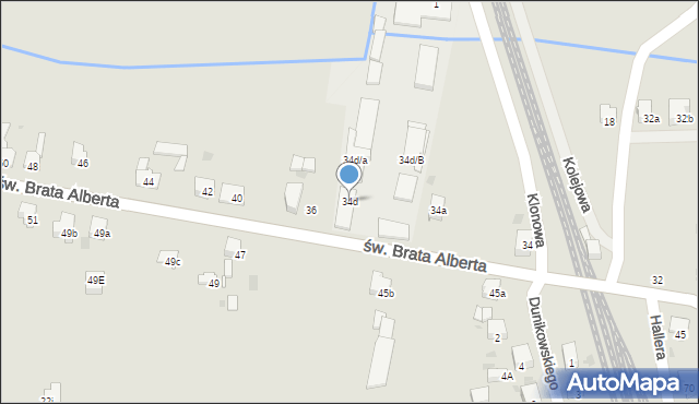 Imielin, św. Brata Alberta, 34d, mapa Imielin