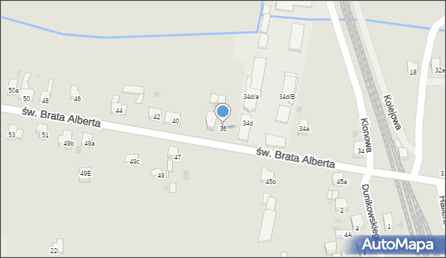 Imielin, św. Brata Alberta, 36, mapa Imielin