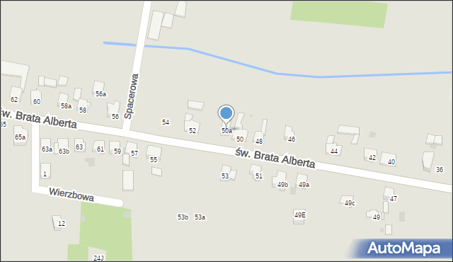 Imielin, św. Brata Alberta, 50a, mapa Imielin