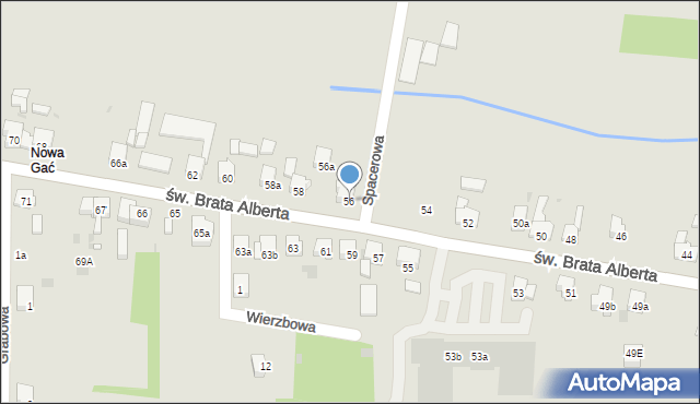 Imielin, św. Brata Alberta, 56, mapa Imielin