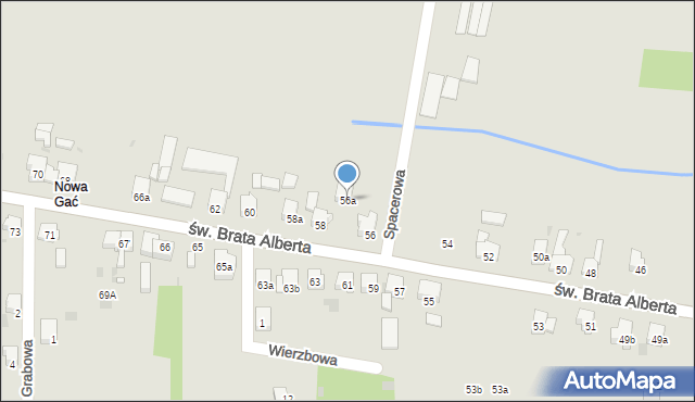 Imielin, św. Brata Alberta, 56a, mapa Imielin