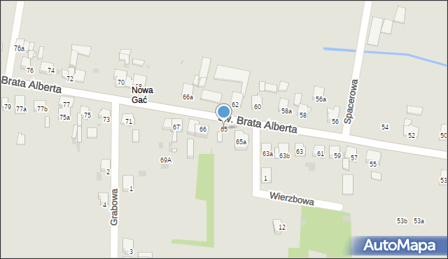 Imielin, św. Brata Alberta, 65, mapa Imielin