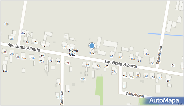 Imielin, św. Brata Alberta, 66a, mapa Imielin