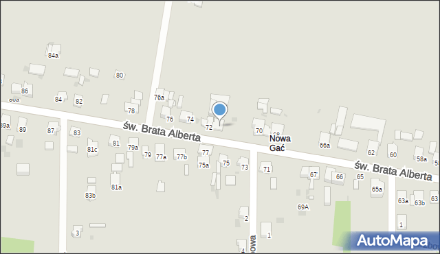 Imielin, św. Brata Alberta, 72a, mapa Imielin