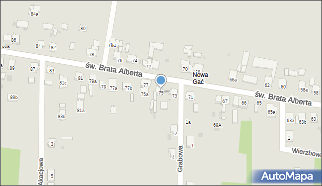 Imielin, św. Brata Alberta, 75, mapa Imielin