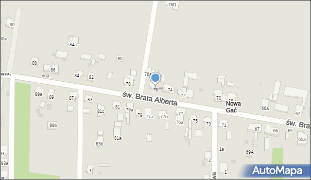 Imielin, św. Brata Alberta, 76, mapa Imielin