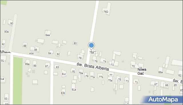 Imielin, św. Brata Alberta, 76a, mapa Imielin