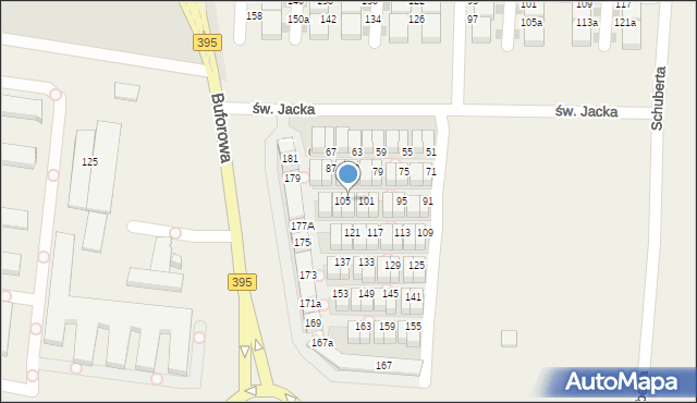 Iwiny, św. Jacka, 103A, mapa Iwiny