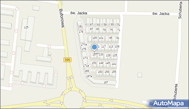 Iwiny, św. Jacka, 137, mapa Iwiny