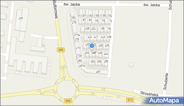 Iwiny, św. Jacka, 151a, mapa Iwiny