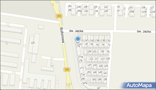 Iwiny, św. Jacka, 179A, mapa Iwiny