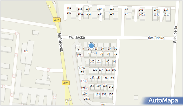 Iwiny, św. Jacka, 85A, mapa Iwiny