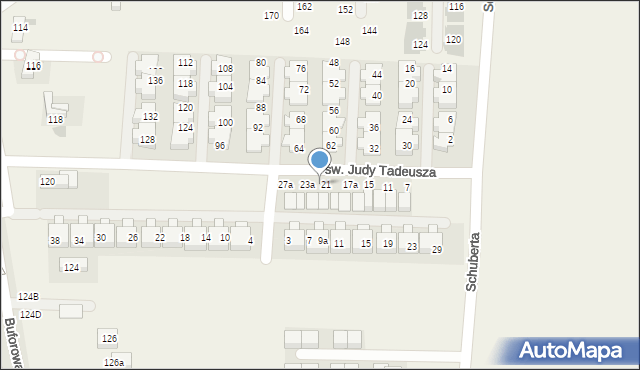 Iwiny, św. Judy Tadeusza, 21a, mapa Iwiny