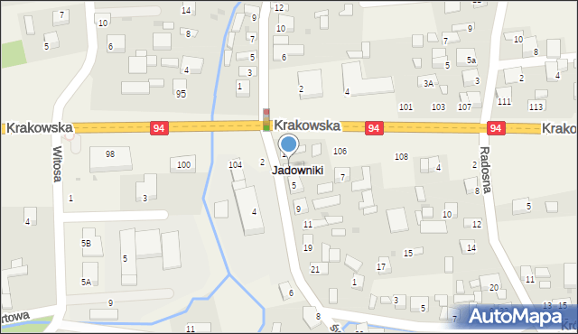 Jadowniki, św. Prokopa, 3, mapa Jadowniki