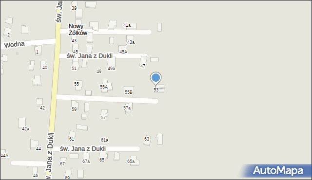 Jasło, św. Jana z Dukli, 55c, mapa Jasła