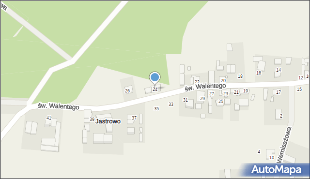 Jastrowo, św. Walentego, 24, mapa Jastrowo