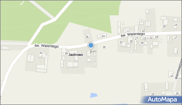 Jastrowo, św. Walentego, 37, mapa Jastrowo