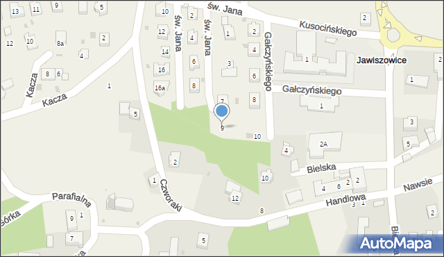 Jawiszowice, św. Jana, 9, mapa Jawiszowice