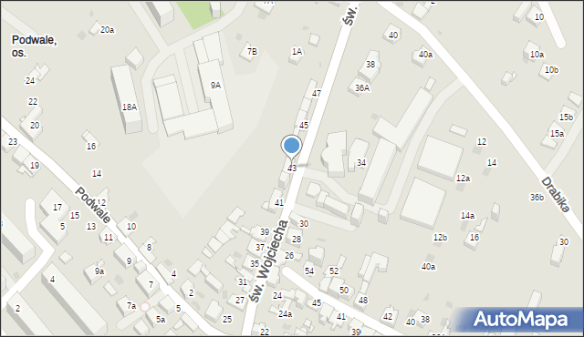 Jaworzno, św. Wojciecha, 43, mapa Jaworzno